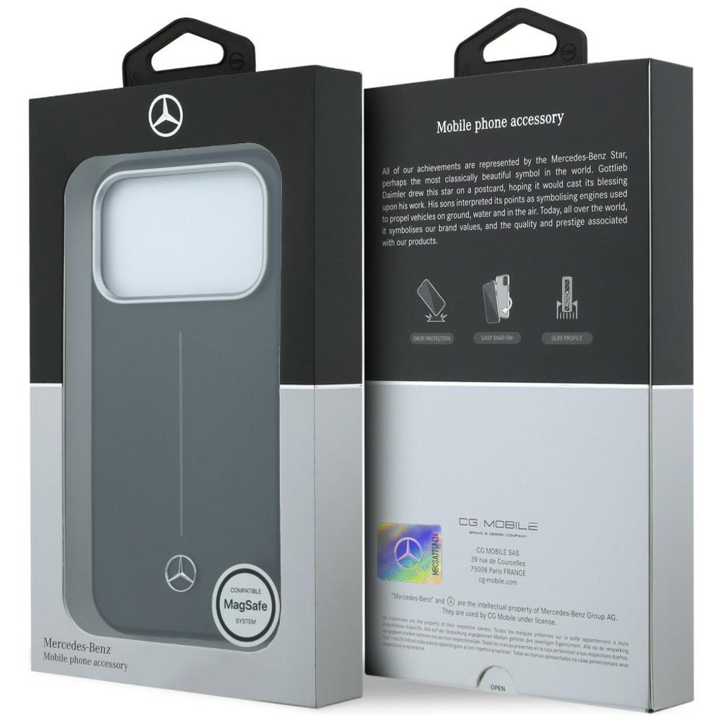Mercedes Iconic Line MagSafe -kuori till iPhone 17 Pro Max - Musta