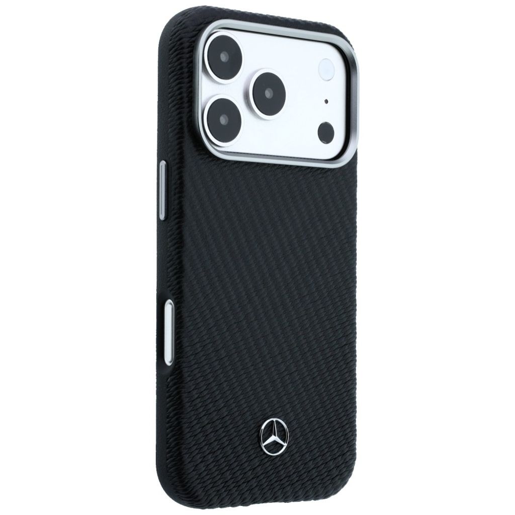 Mercedes Wood Effect MagSafe -kuori till iPhone 17 Pro - Musta