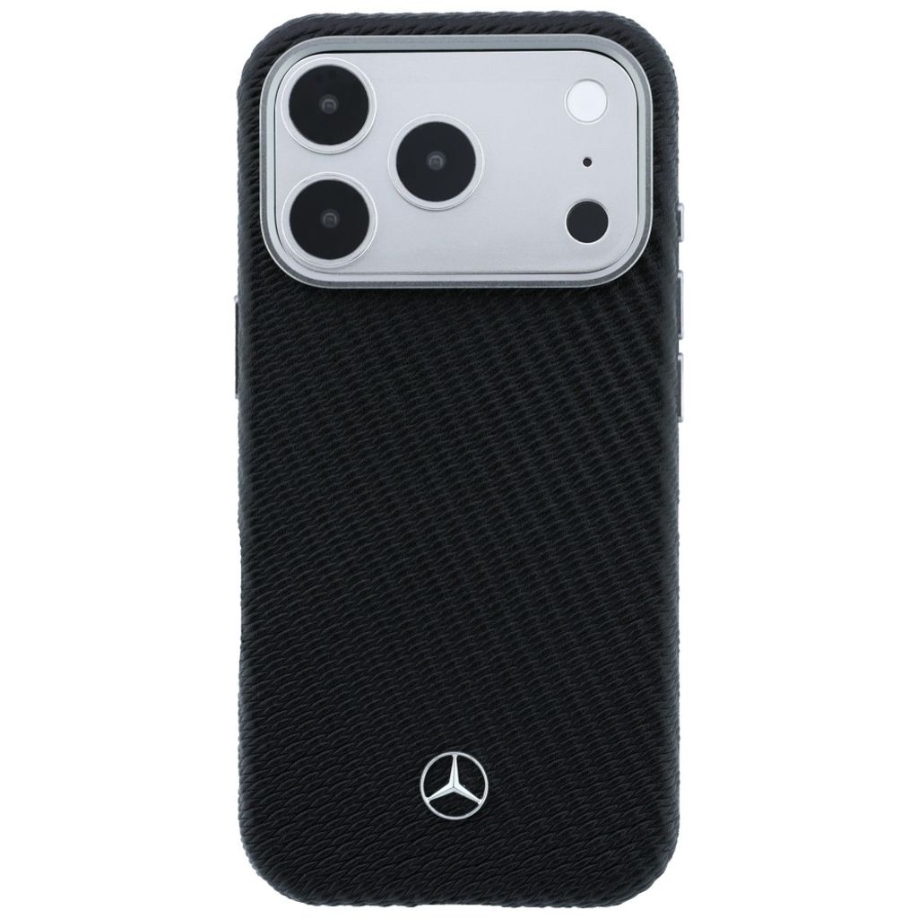 Mercedes Wood Effect MagSafe -kuori till iPhone 17 Pro Max - Musta