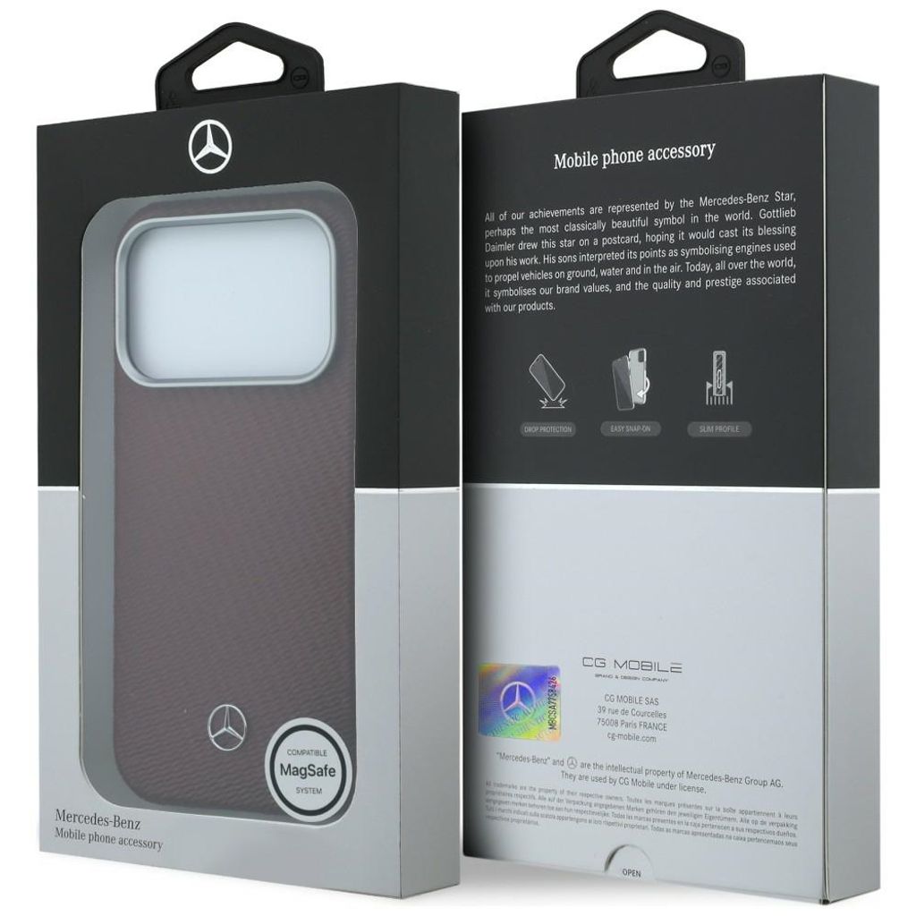 Mercedes Wood Effect MagSafe -kuori till iPhone 17 Pro Max - Punainen