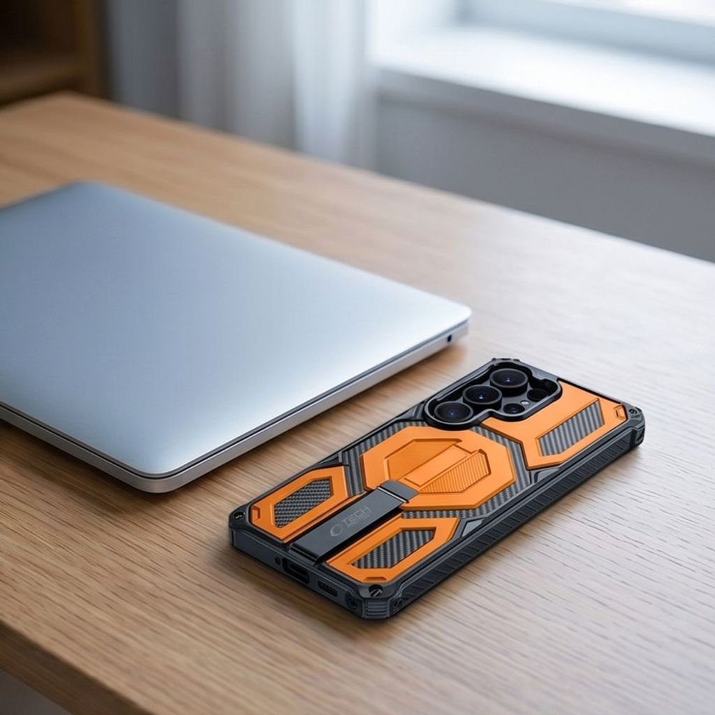 Tech-Protect Samsung Galaxy S26 Ultra MagSafe Skal + 2-pack Skärmskydd - Orange