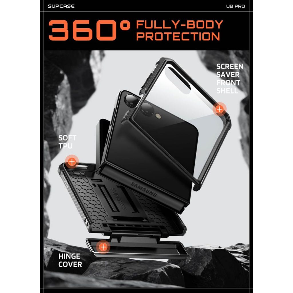 Supcase Samsung Galaxy Z Flip 8 Deksel Beetle Pro – Svart