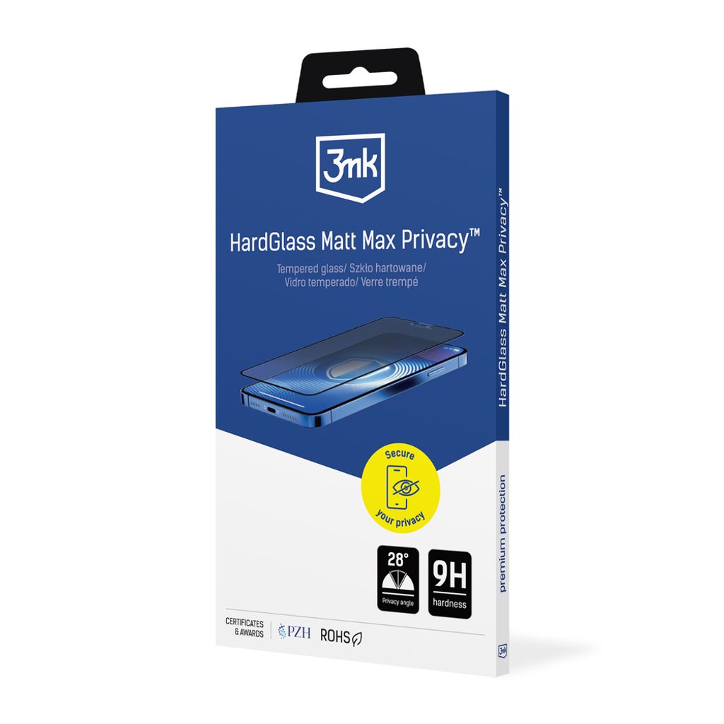 3mk HardGlass Matt Max Privacy -näytönsuoja  iPhone 18 Pro/17 Pro:lle