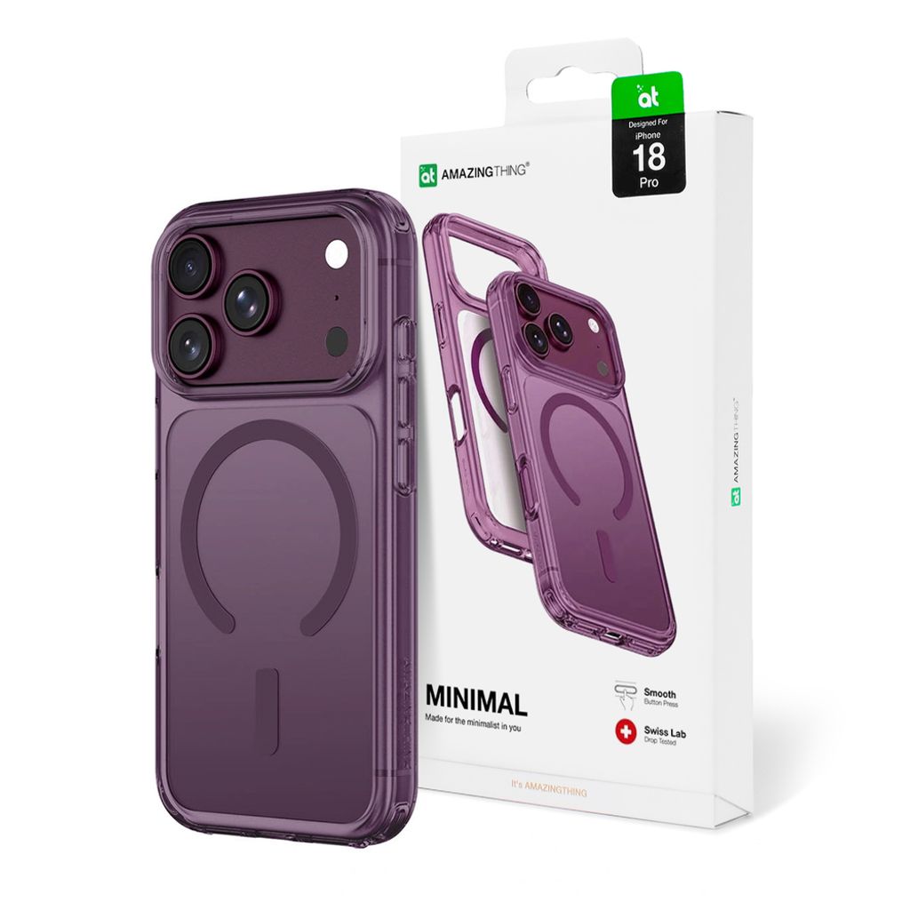 AmazingThing Minimal Mag Drop Proof 3 -kuori till iPhone 18 Pro - Violetti