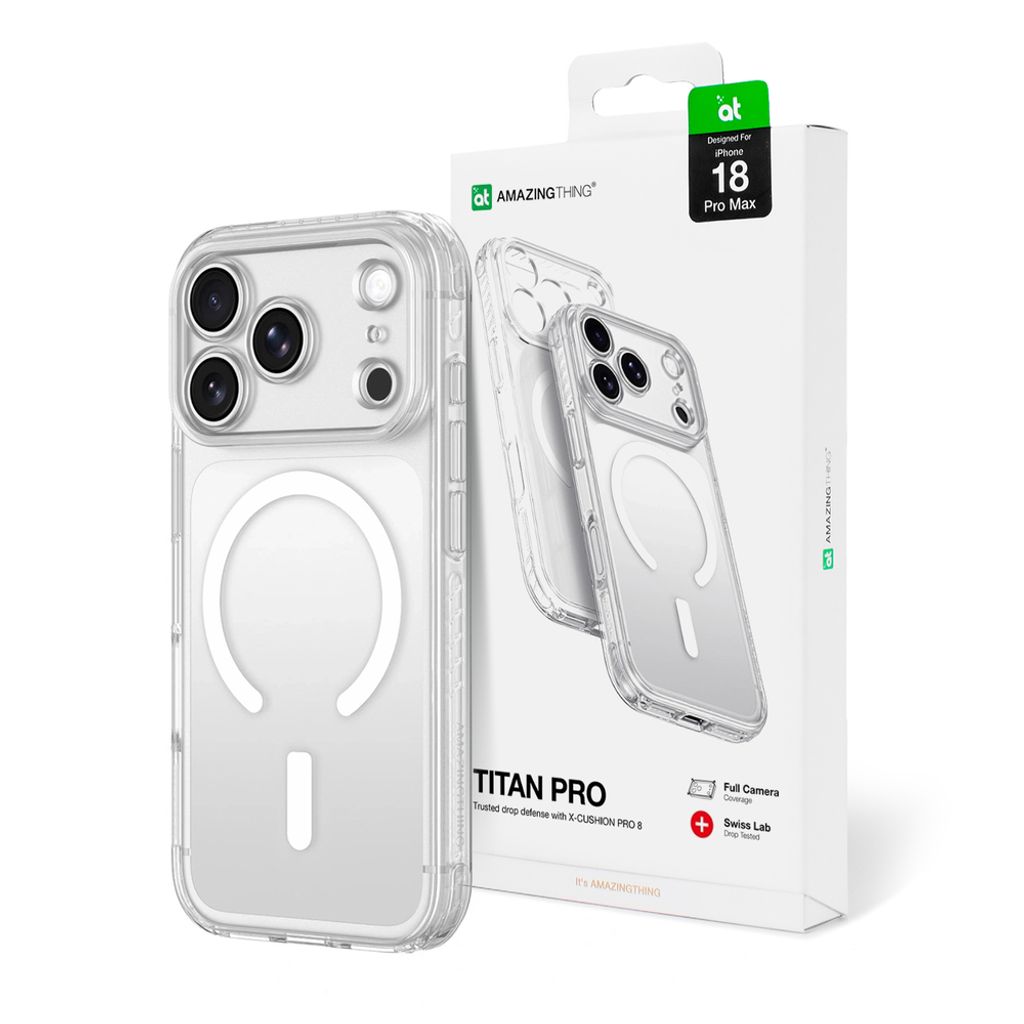 AmazingThing Titan Pro Lens MagSafe -kuori till iPhone 18 Pro Max - Läpinäkyvä