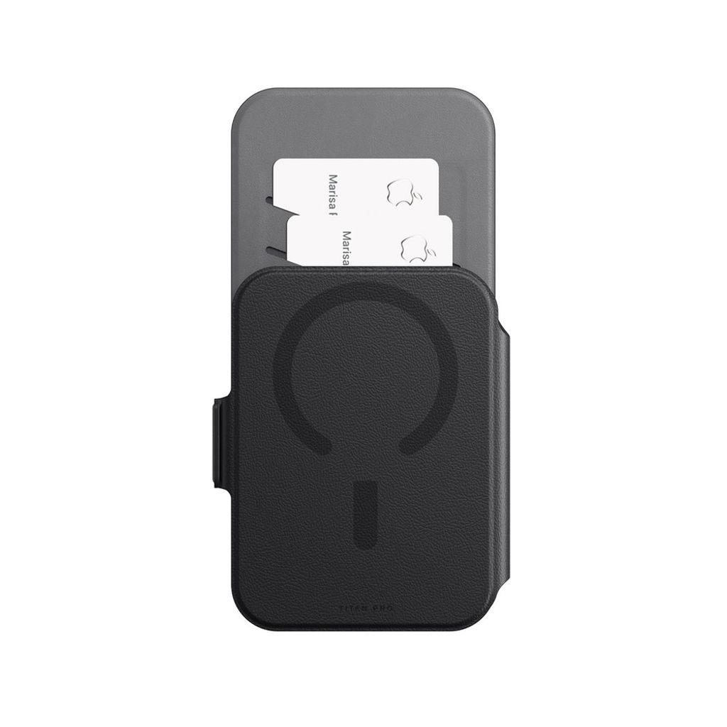 AmazingThing Titan Pro Lens Flip Set MagSafe -kuori Lompakko till iPhone 18 Pro Max - Musta