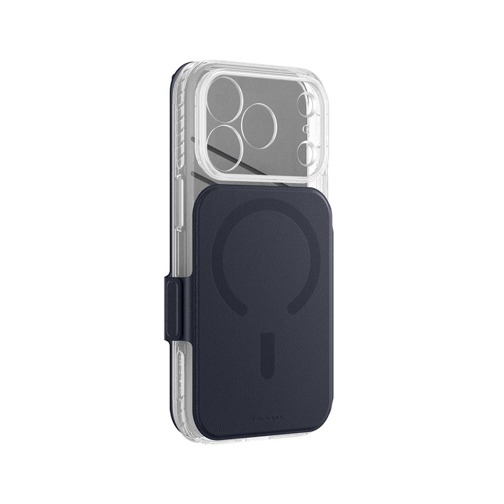 AmazingThing Titan Pro Lens Flip Set MagSafe -kuori Lompakko till iPhone 18 Pro Max - Sininen