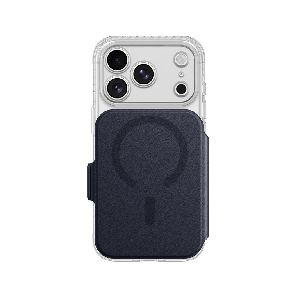 AmazingThing Titan Pro Lens Flip Set MagSafe -kuori Lompakko till iPhone 18 Pro Max - Sininen