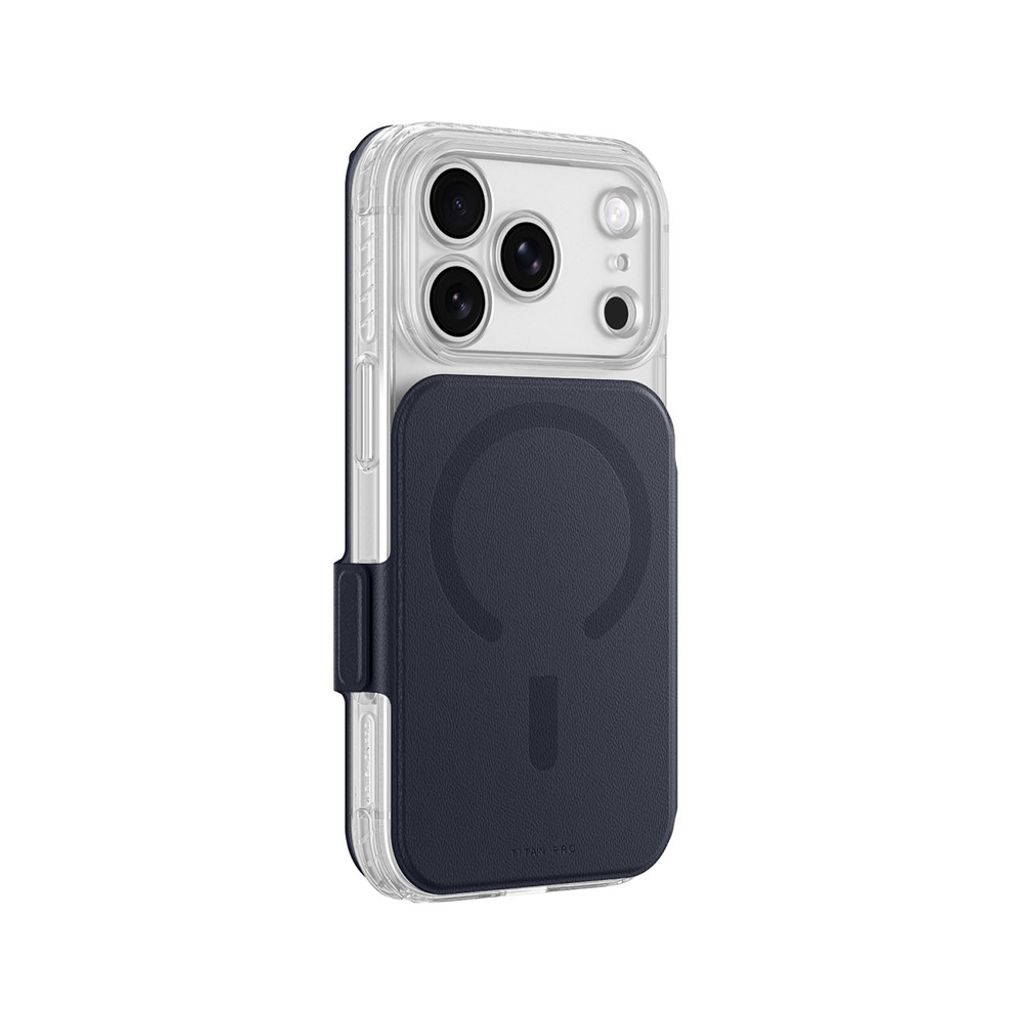 AmazingThing Titan Pro Lens Flip Set MagSafe -kuori Lompakko till iPhone 18 Pro Max - Sininen