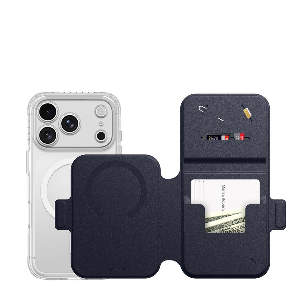 AmazingThing Titan Pro Lens Flip Set MagSafe -kuori Lompakko till iPhone 18 Pro Max - Sininen