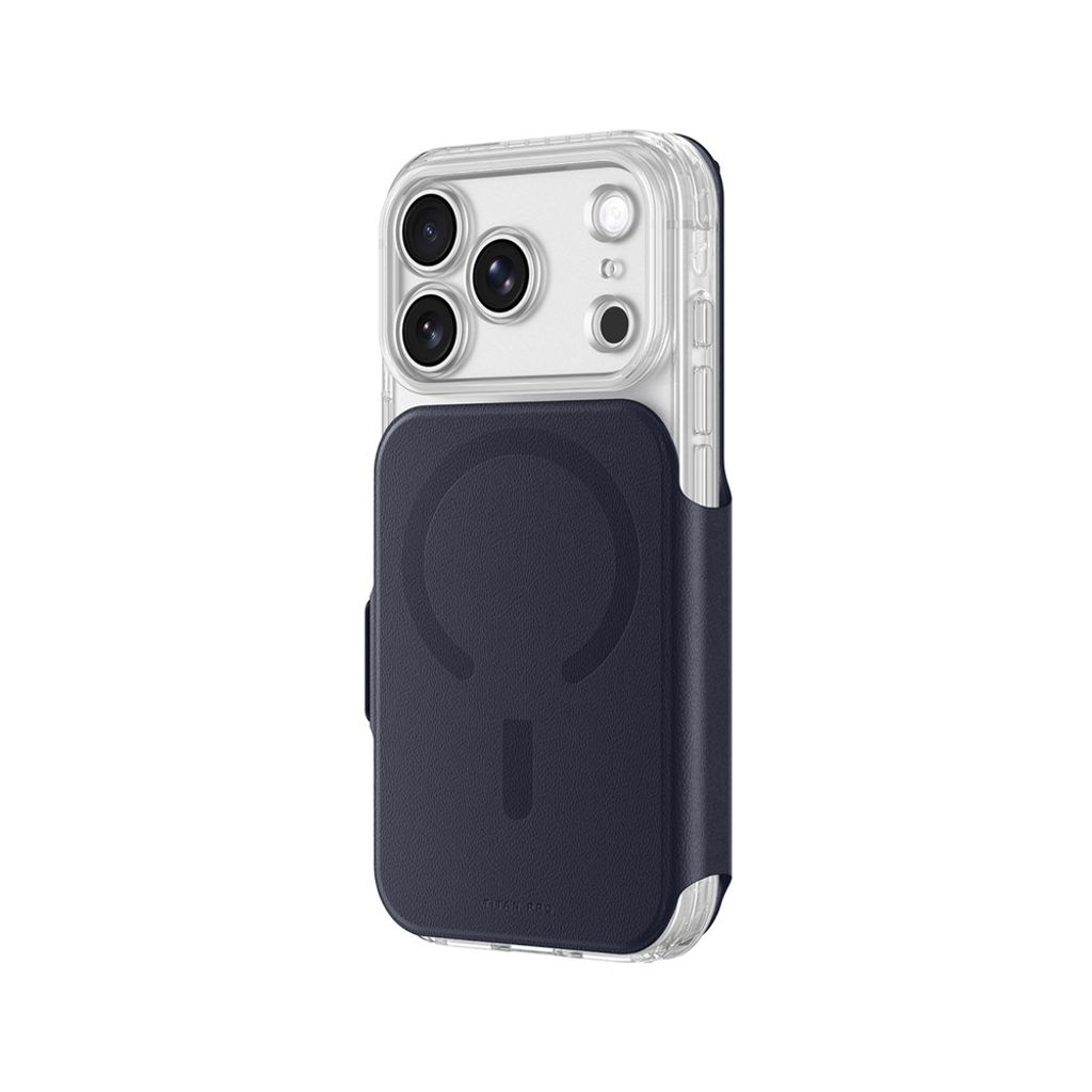 AmazingThing Titan Pro Lens Flip Set MagSafe -kuori Lompakko till iPhone 18 Pro Max - Sininen