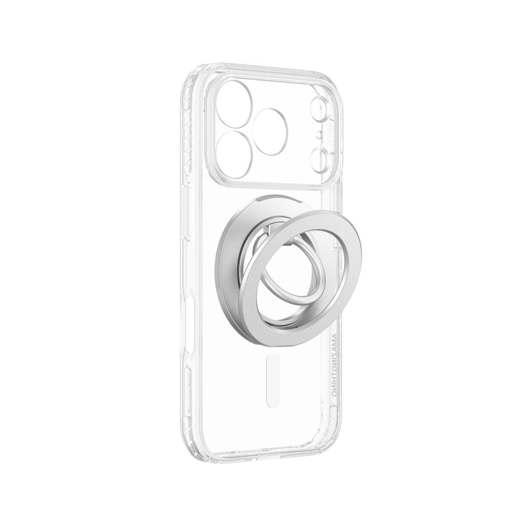 AmazingThing Titan Pro Lens Ring Set MagSafe -kuori till iPhone 18 Pro - Läpinäkyvä