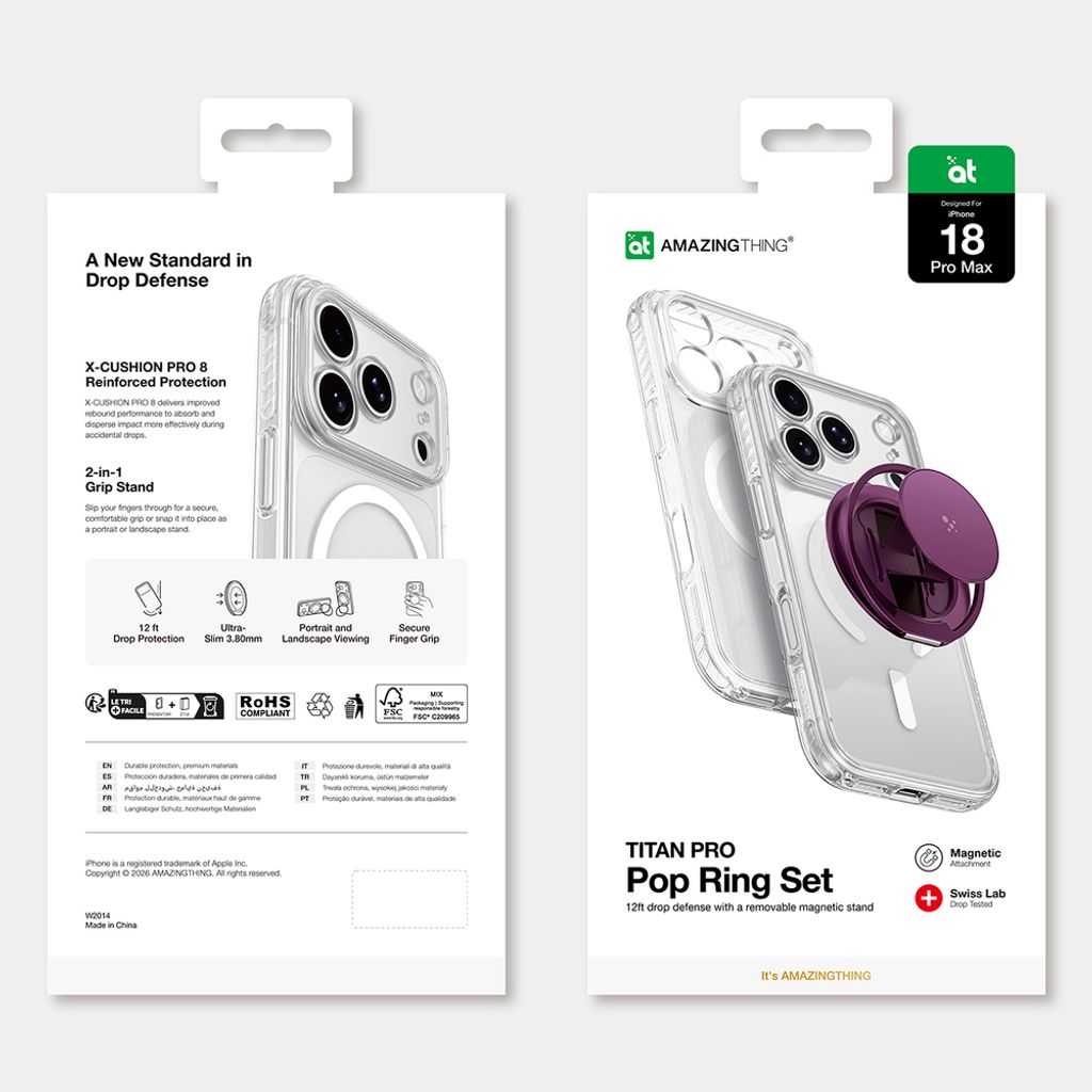 AmazingThing Titan Pro Pop Lens MagSafe -kuori till iPhone 18 Pro Max - Violetti