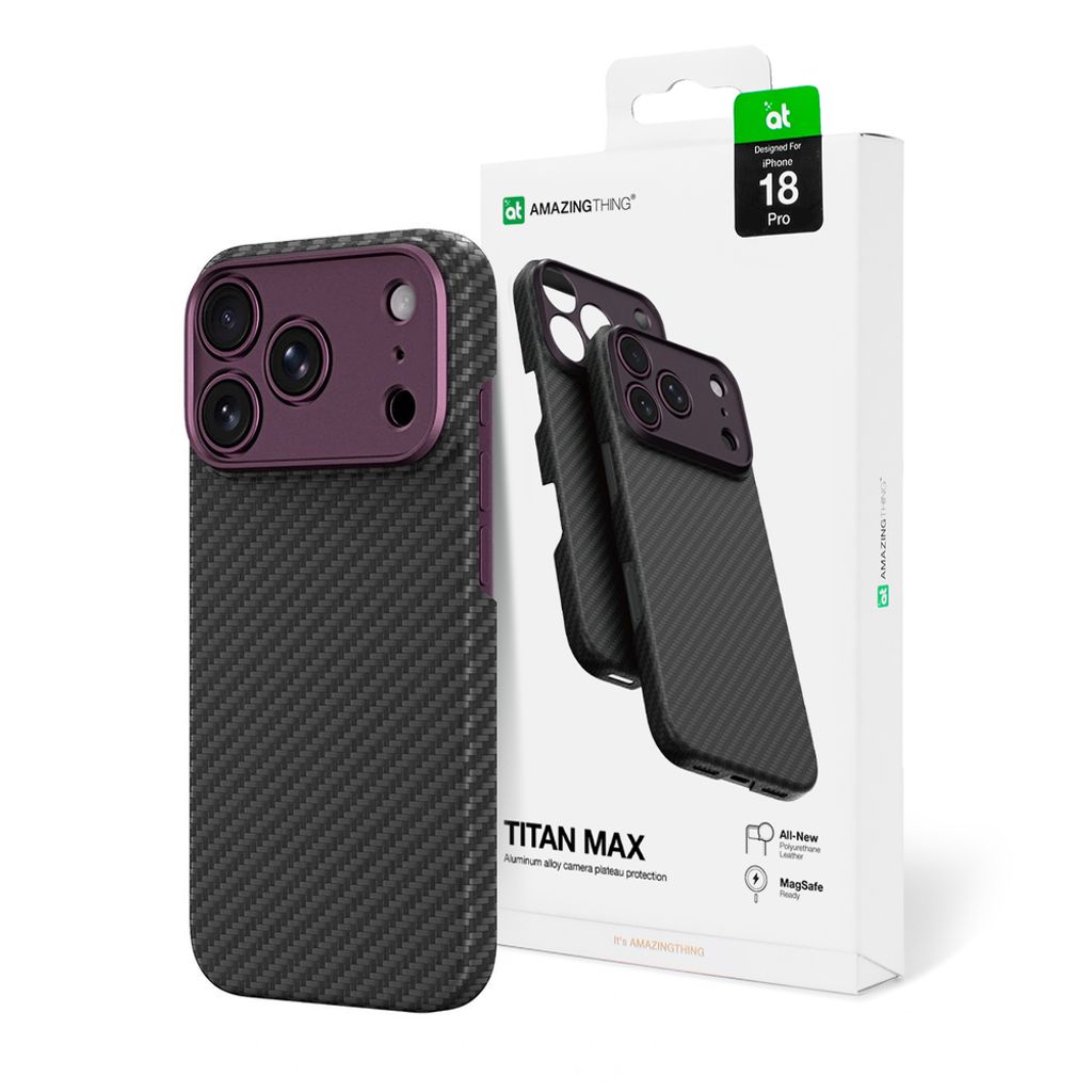 AmazingThing Titan Max Lens MagSafe -kuori till iPhone 18 Pro - Violetti