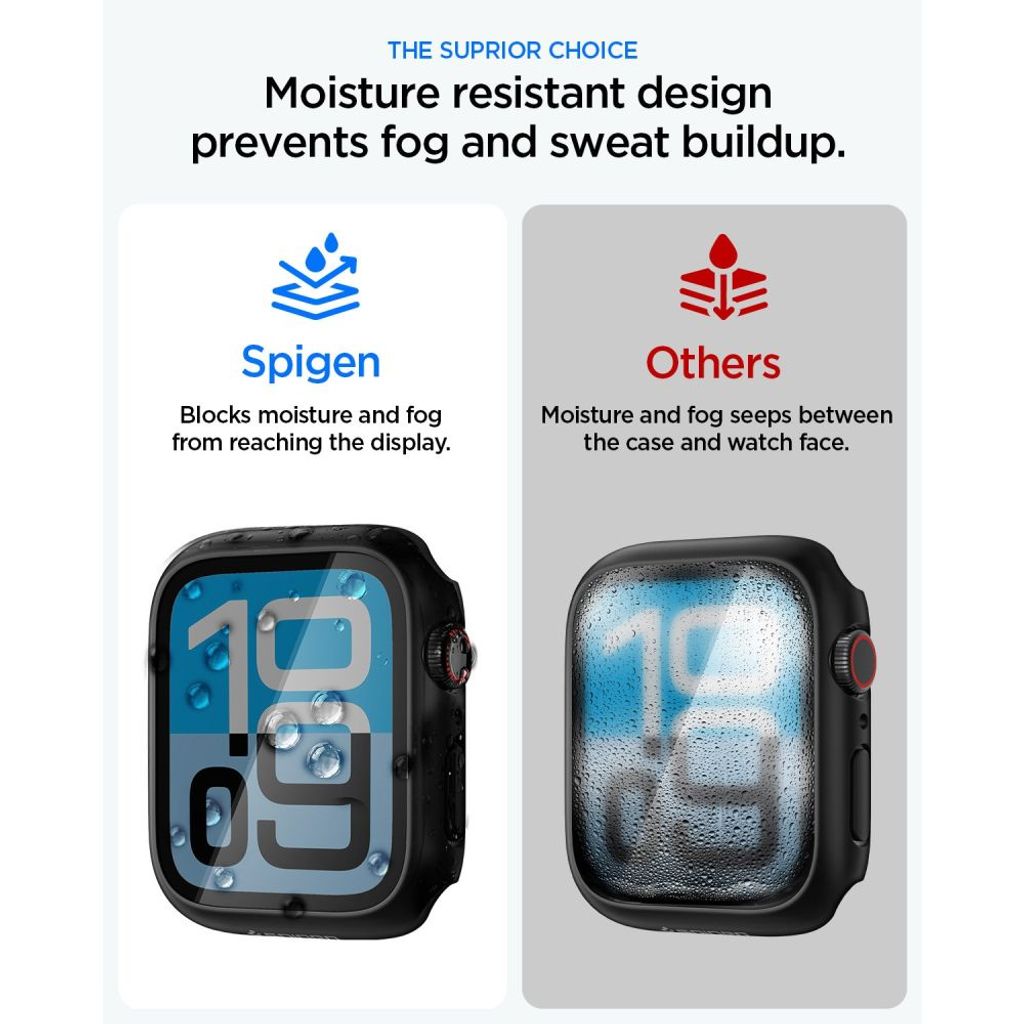Spigen Thin Fit 360 kuori Apple Watch 44mm - Musta