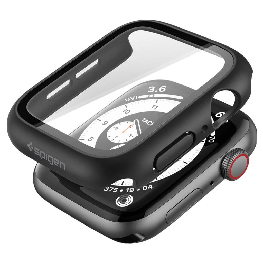 Spigen Thin Fit 360 kuori Apple Watch 44mm - Musta
