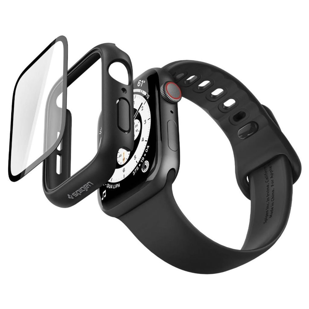 Spigen Thin Fit 360 kuori Apple Watch 44mm - Musta