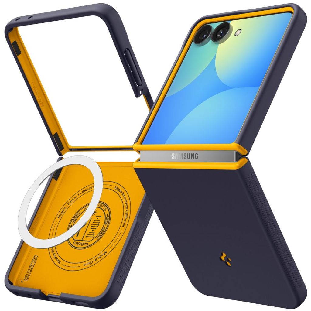 Spigen Samsung Galaxy Z Flip 8 Deksel MagSafe – Mørkblå/Gul