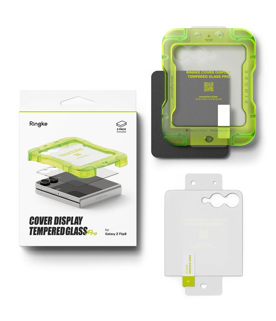 Ringke Samsung Galaxy Z Flip 8 Skjermbeskytter Herdet Glass 2-pakning