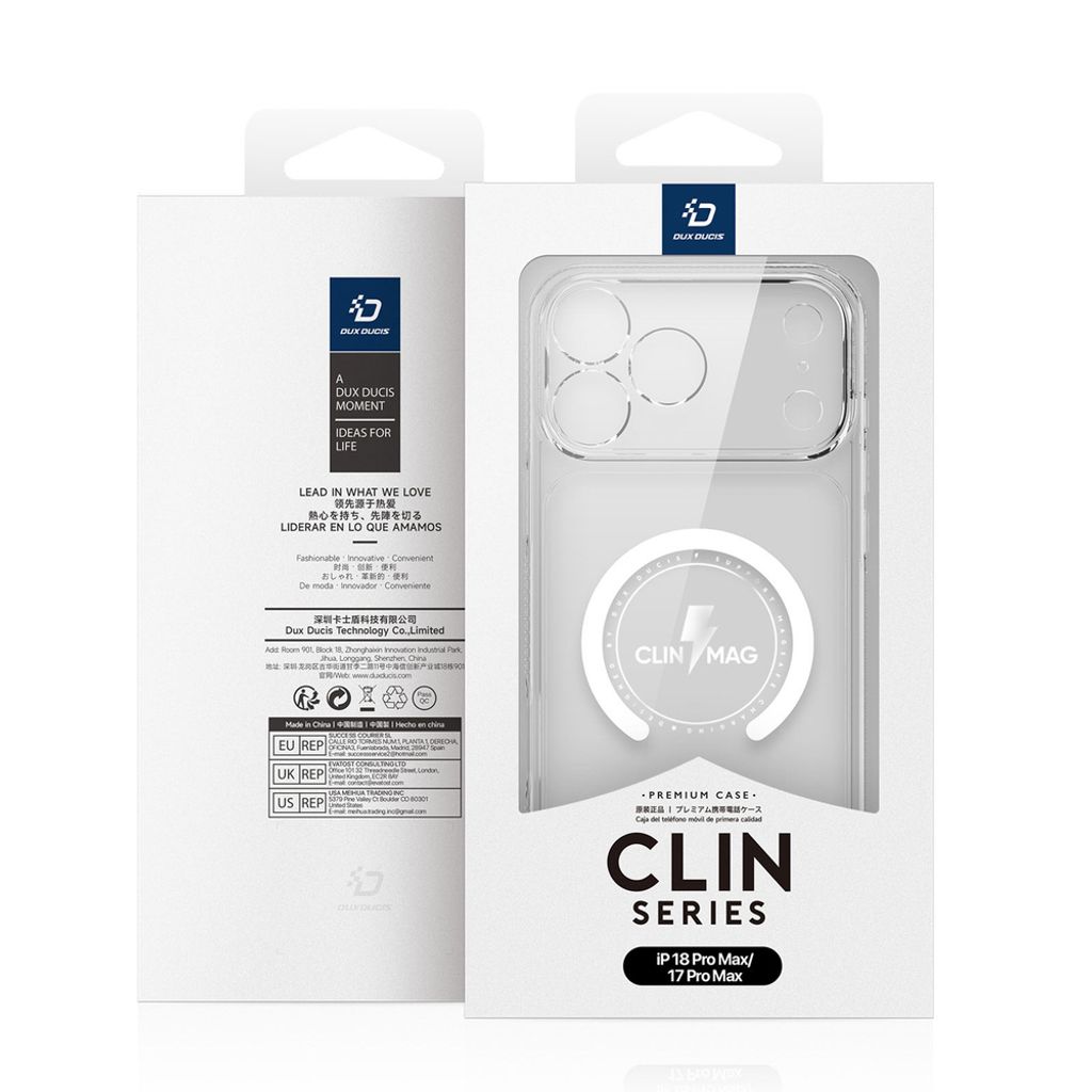 Dux Ducis Clin MagSafe -kuori till iPhone 18 Pro Max/17 Pro Max - Läpinäkyvä