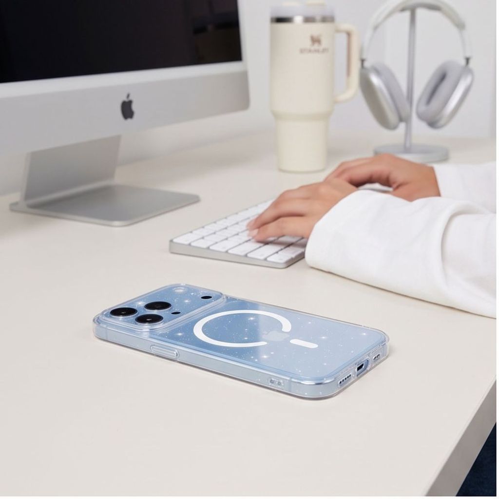 Tech-Protect FlexAir MagSafe -kuori iPhone 17 Pro/18 Pro Case:lle - Läpinäkyvä/Glitter
