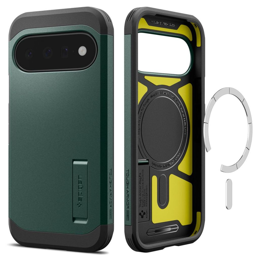Spigen Tough Armor MagSafe Cover till Google Pixel 11 - Mørkegrøn