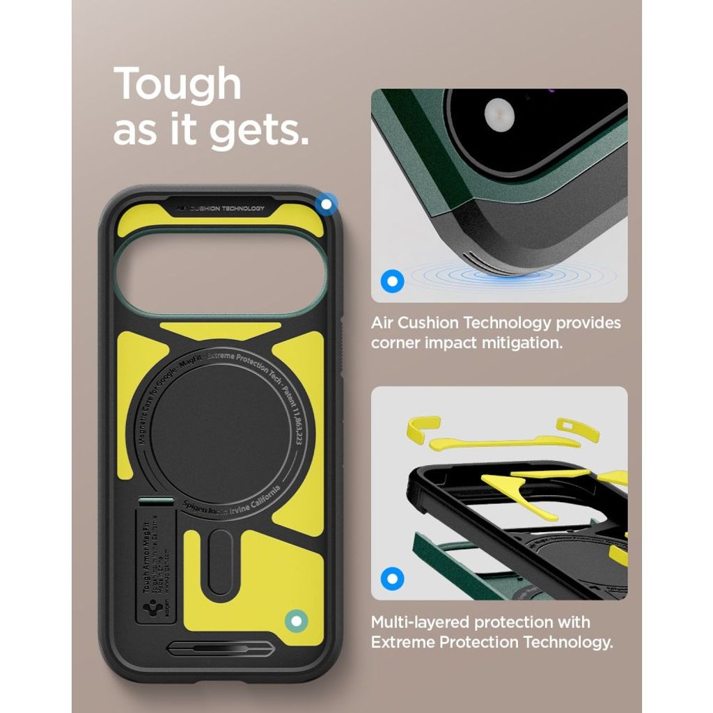 Spigen Tough Armor MagSafe Cover till Google Pixel 11 - Mørkegrøn
