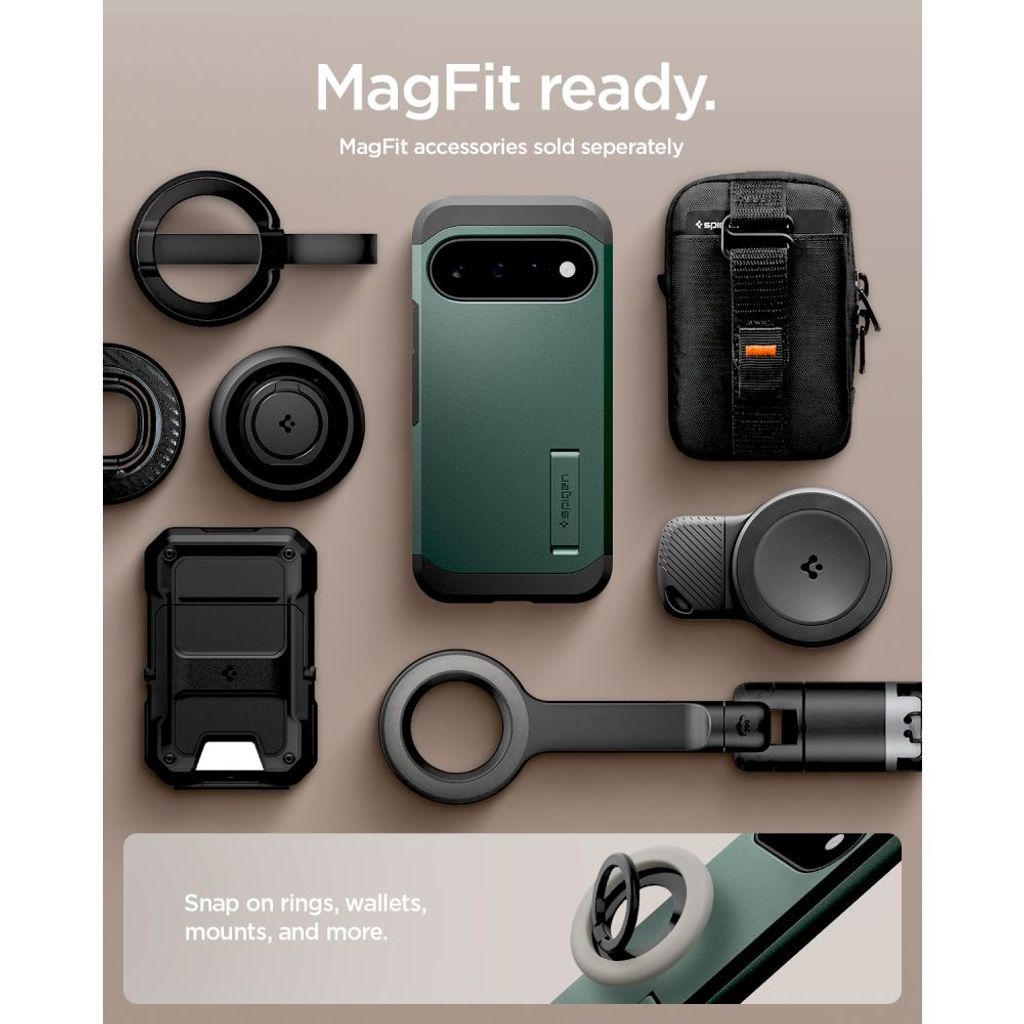 Spigen Tough Armor MagSafe Cover till Google Pixel 11 - Mørkegrøn
