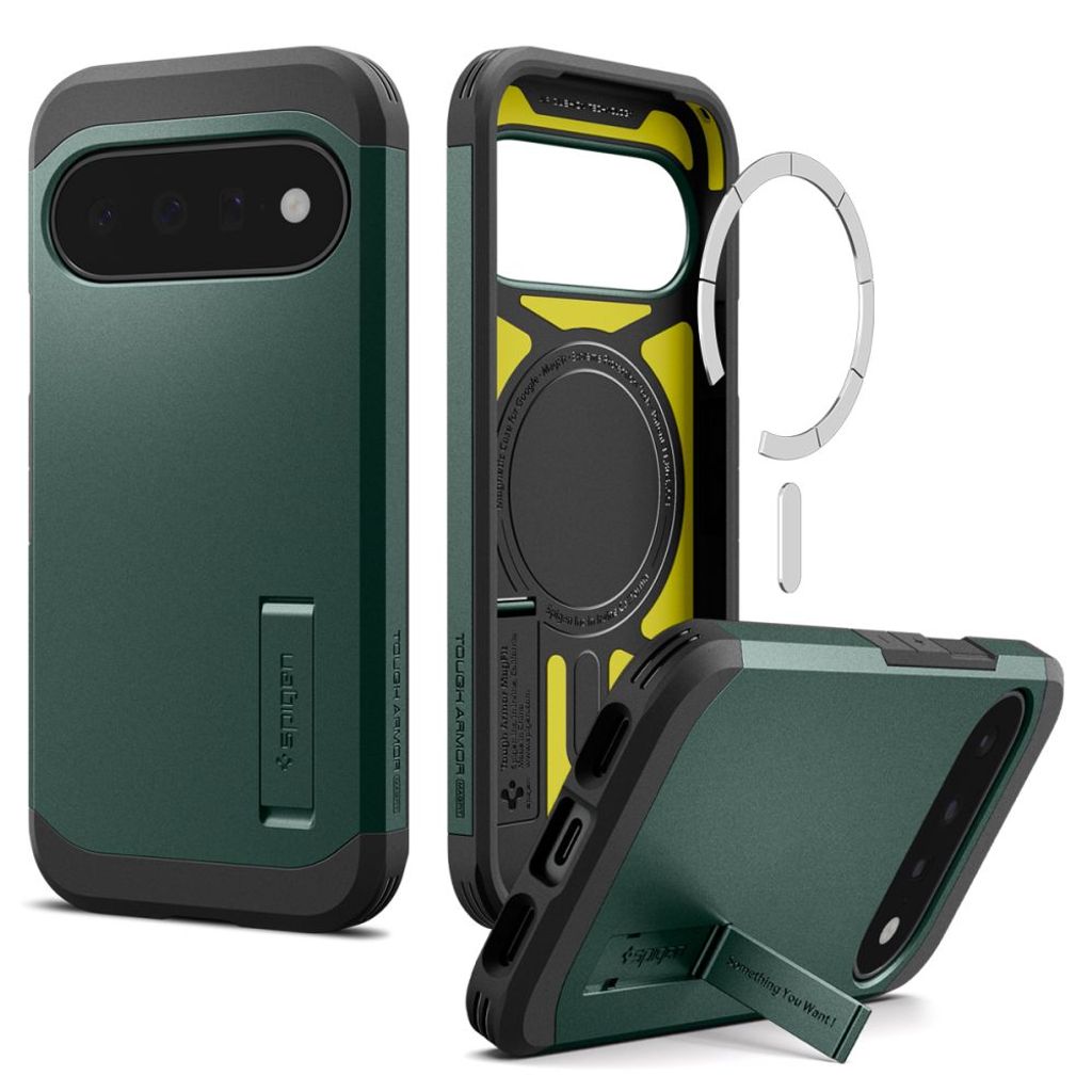 Spigen Tough Armor MagSafe Cover till Google Pixel 11 - Mørkegrøn