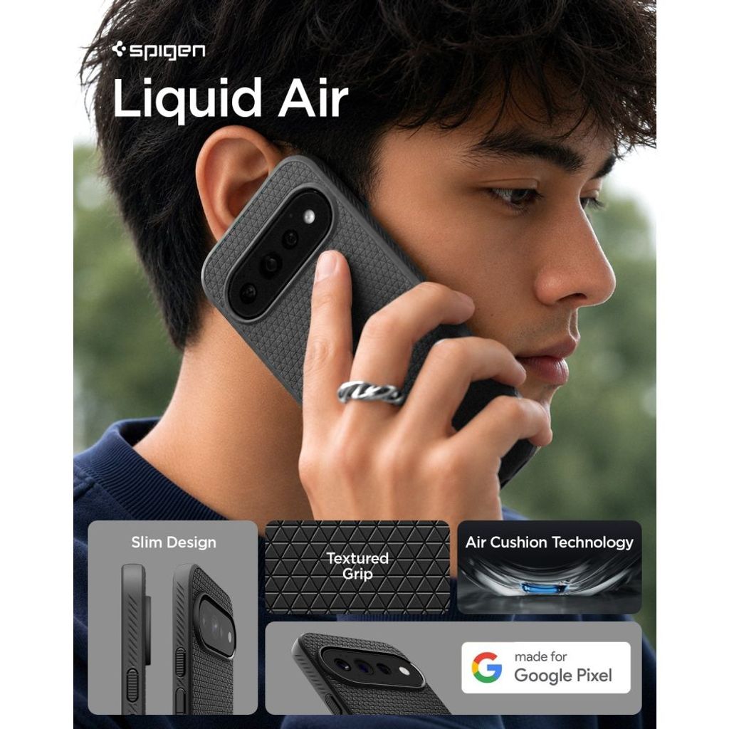 Spigen Liquid Air -kuori till Google Pixel 11 Pro - Musta