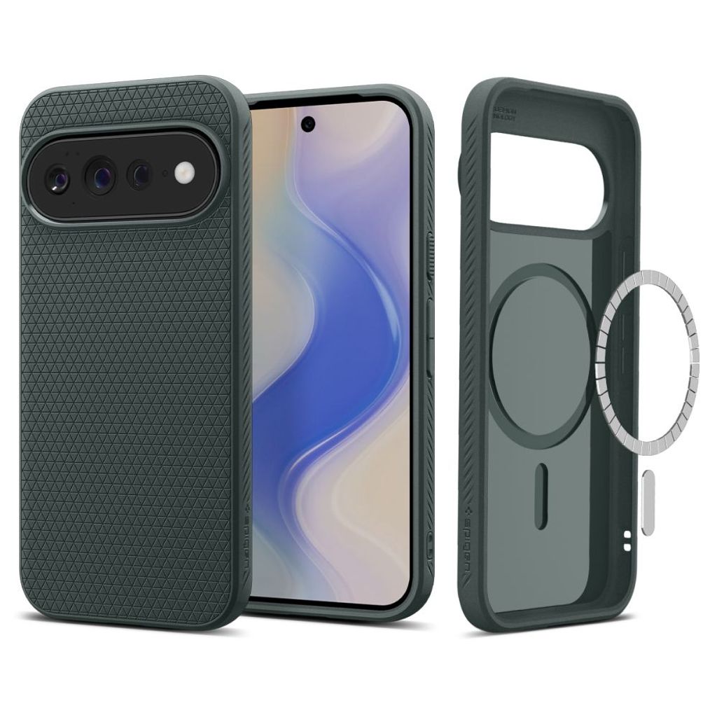 Spigen Liquid Air MagSafe -kuori till Google Pixel 11 Pro XL - Tummanvihreä