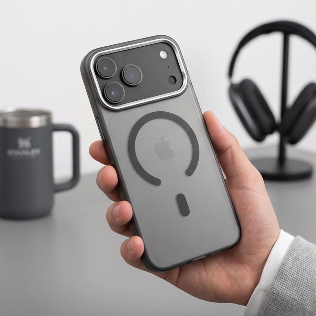 Tech-Protect MagZero MagSafe -kuori iPhone 17 Pro/18 Pro:lle - Läpinäkyvä/musta