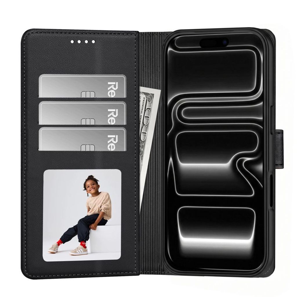 Tech-Protect Wallet MagSafe -kotelo iPhone 17 Pro Max/18 Pro Max:lle - Musta