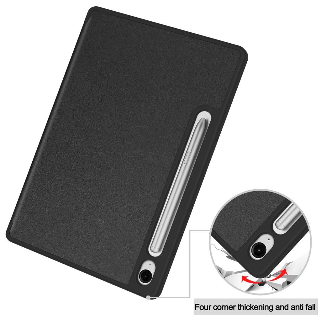 Samsung Galaxy Tab S10 Lite Etui med Stativ og Pennespor - Svart