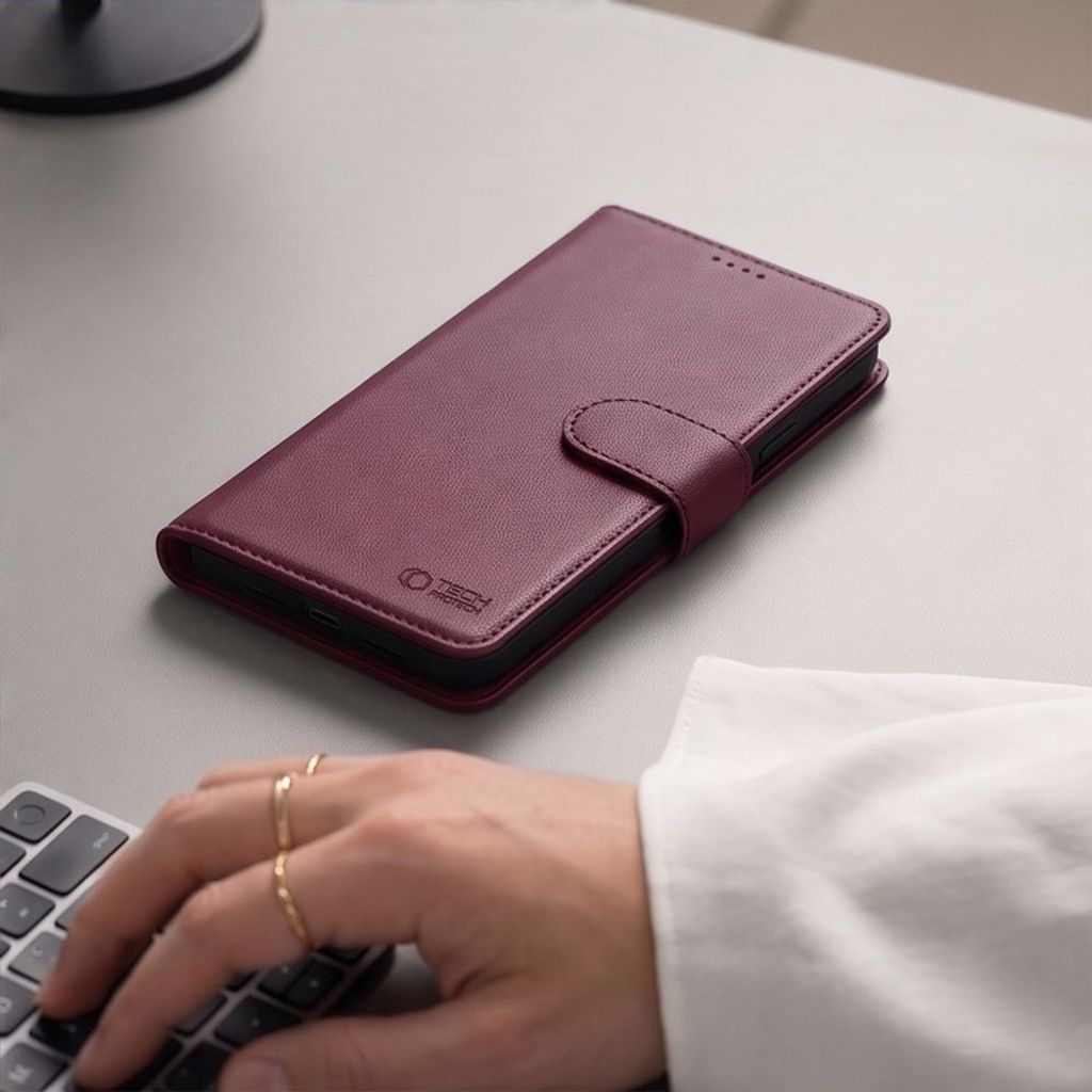 Tech-Protect Wallet MagSafe -kotelo iPhone 17 Pro Max/18 Pro Max:lle - Burgundi