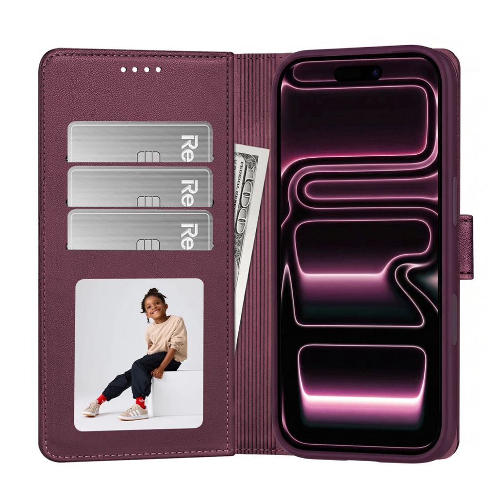 Tech-Protect Wallet MagSafe -kotelo iPhone 17 Pro Max/18 Pro Max:lle - Burgundi