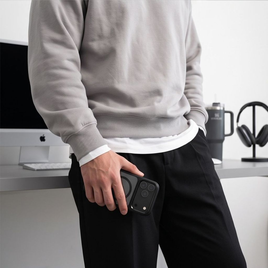 Tech-Protect Magmat MagSafe CC -kuori iPhone 17 Pro/18 Pro:lle - Läpinäkyvä/musta