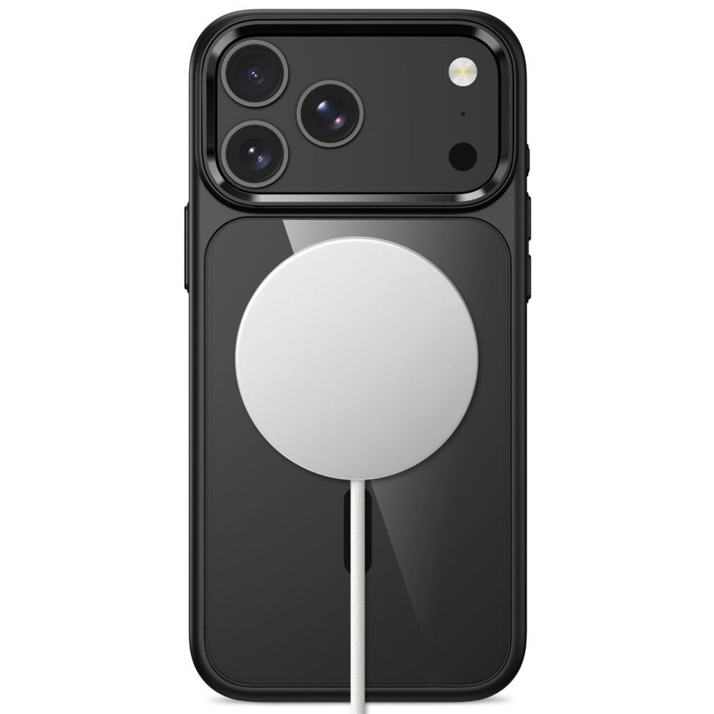 Tech-Protect Magmat MagSafe CC -kuori iPhone 17 Pro/18 Pro:lle - Läpinäkyvä/musta