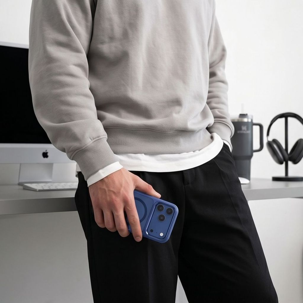Tech-Protect Magmat MagSafe CC -kuori iPhone 17 Pro Max/18 Pro Max:lle - Läpinäkyvä/Tummansininen