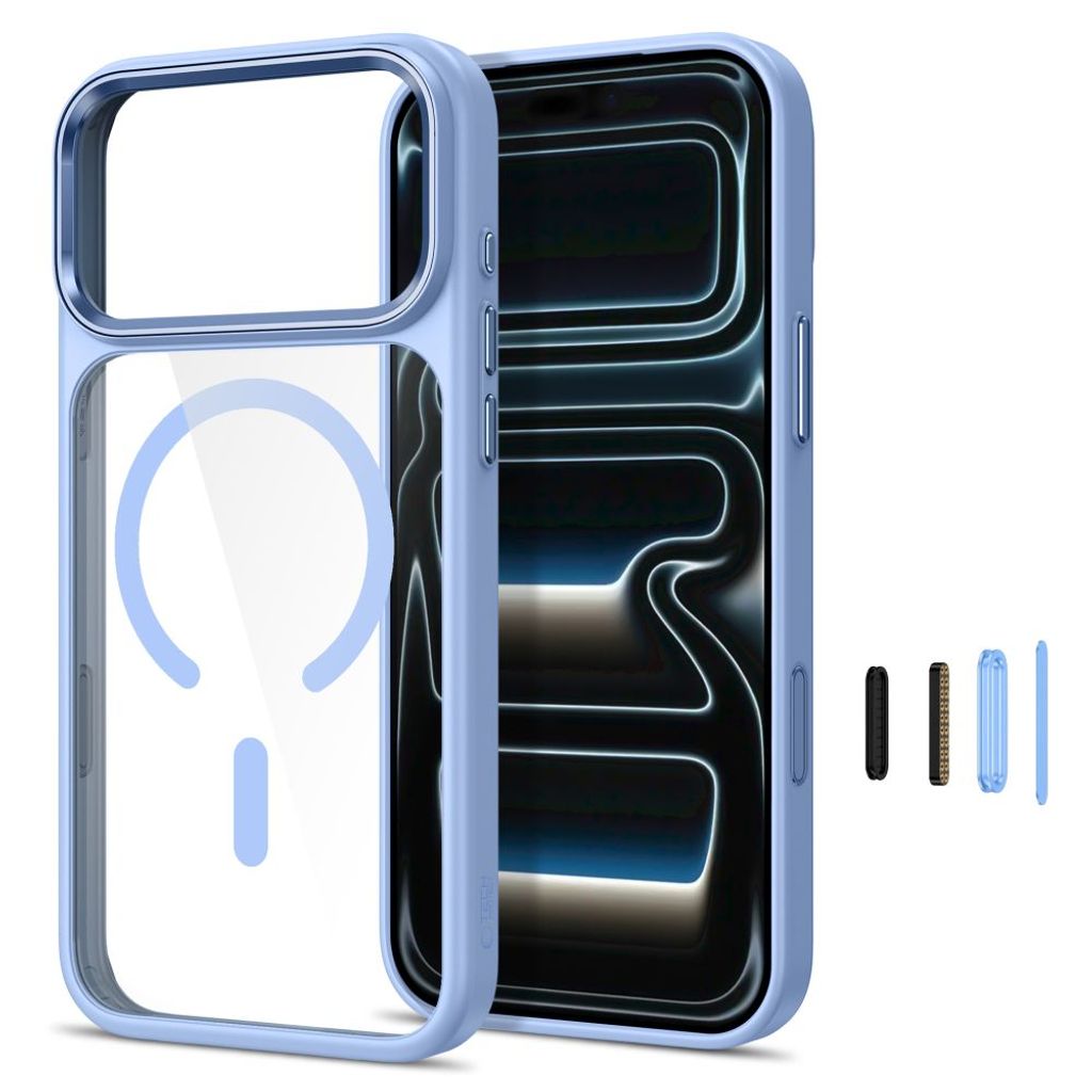 Tech-Protect Magmat MagSafe CC -kuori iPhone 17 Pro Max/18 Pro Max:lle - Läpinäkyvä/vaaleansininen