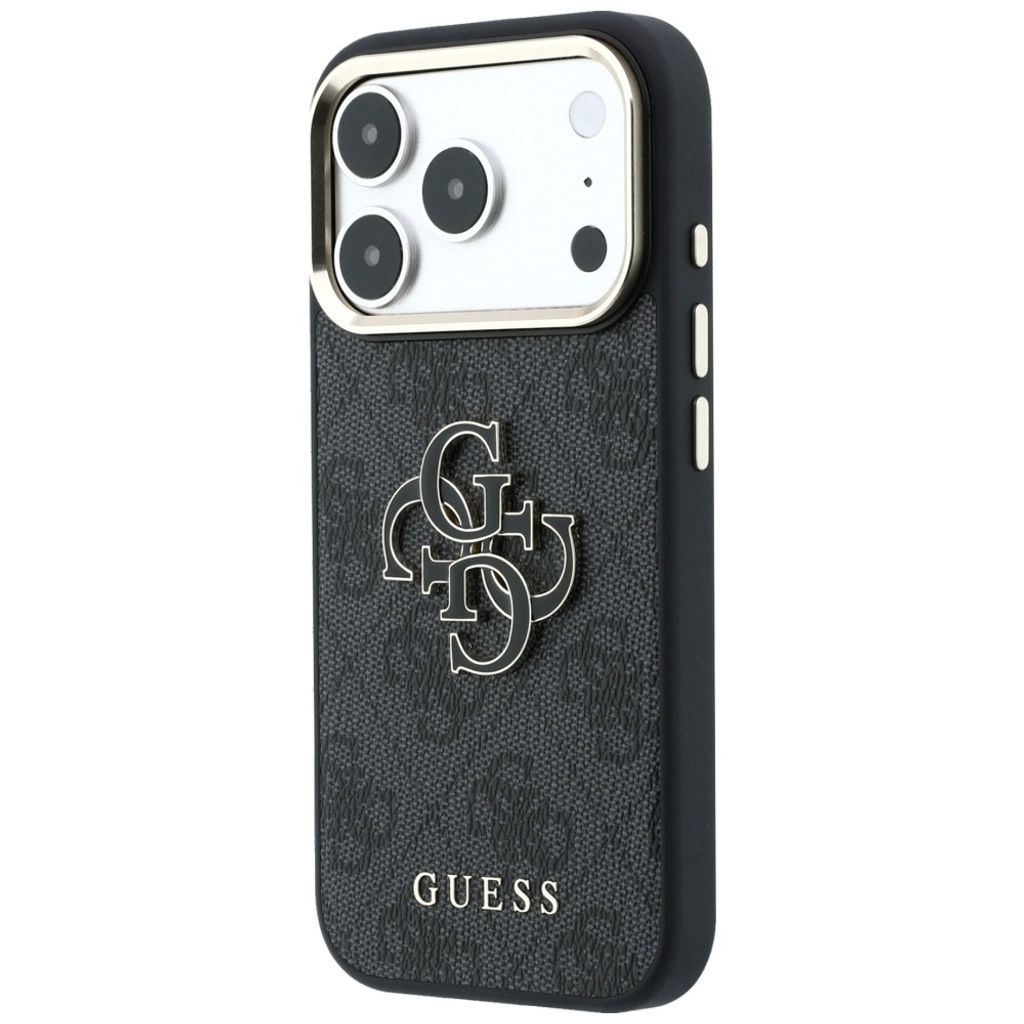 Guess 4G Big Resin Logo -kuori iPhone 17 Pro/18 Pro:lle - Musta