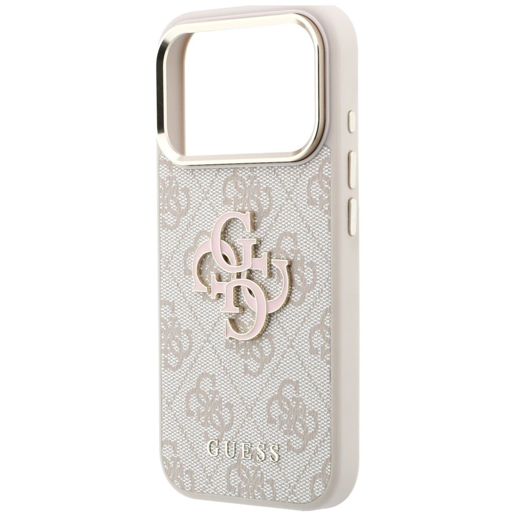 Guess 4G Big Resin Logo -kuori  iPhone 17 Pro/18 Pro:lle - Vaaleanpunainen