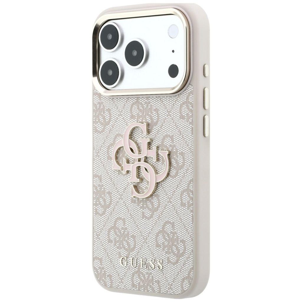 Guess 4G Big Resin Logo -kuori  iPhone 17 Pro/18 Pro:lle - Vaaleanpunainen