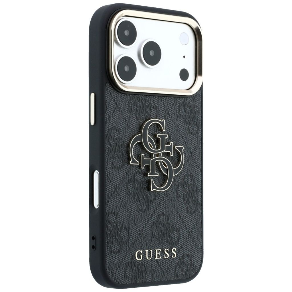 Guess 4G Big Resin Logo -kuori iPhone 17 Pro Max/18 Pro Max:lle - Musta