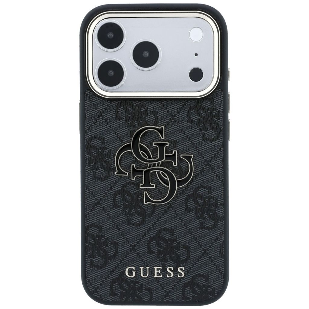 Guess 4G Big Resin Logo -kuori iPhone 17 Pro Max/18 Pro Max:lle - Musta