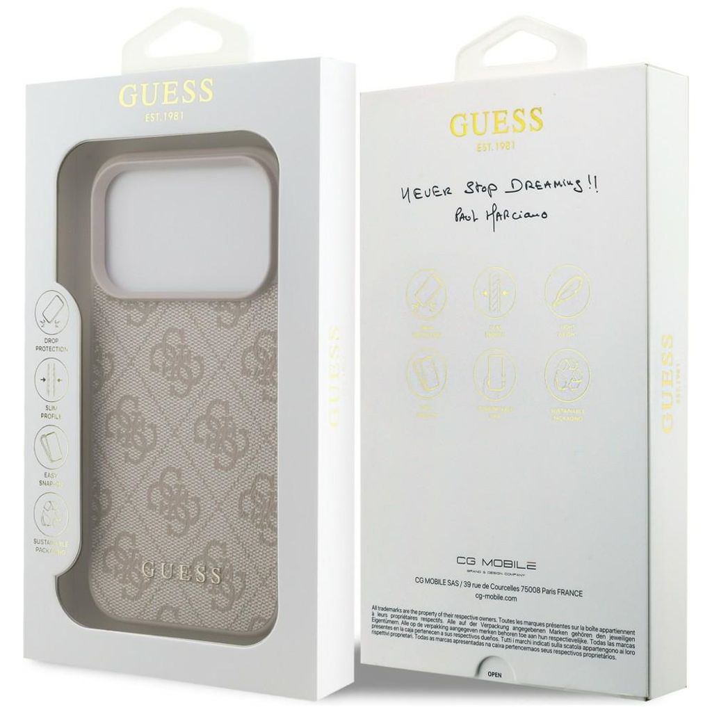 Guess 4G Classic -kuori iPhone 17 Pro/18 Pro:lle - Vaaleanpunainen