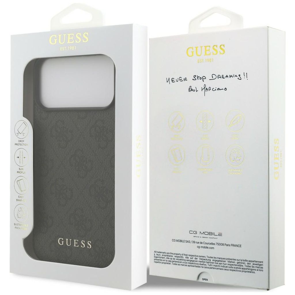 Guess 4G Classic -kuori  iPhone 17 Pro Max/18 Pro Max:lle - Musta
