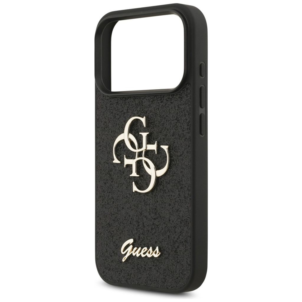 Guess Big 4G Glitter -kuori  iPhone 17 Pro/18 Pro:lle - Musta