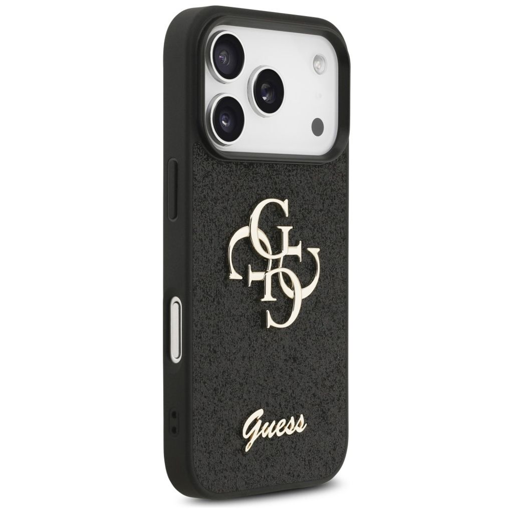 Guess Big 4G Glitter -kuori  iPhone 17 Pro/18 Pro:lle - Musta