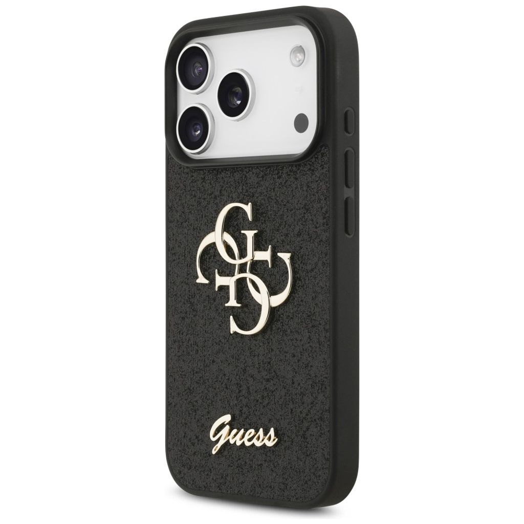 Guess Big 4G Glitter -kuori  iPhone 17 Pro/18 Pro:lle - Musta